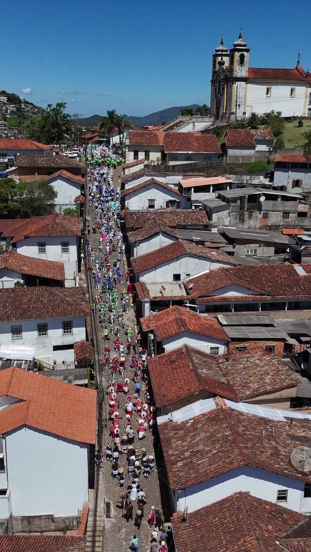 Vista aérea do centro histórico de Ouro Preto